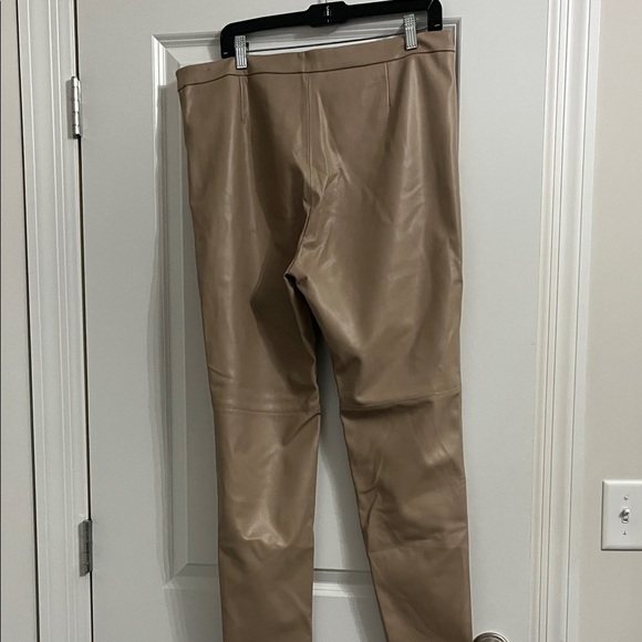 Zara Women's Tan Vegan Leather Pants - Picture 3 of 3